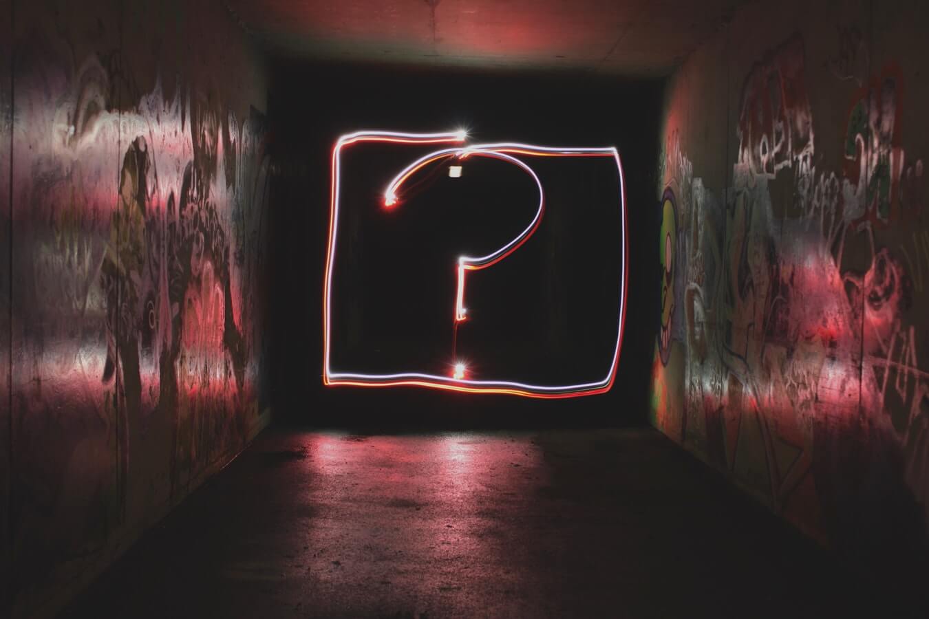 Common myths about cam girls - question mark neon sign